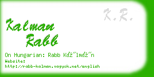 kalman rabb business card